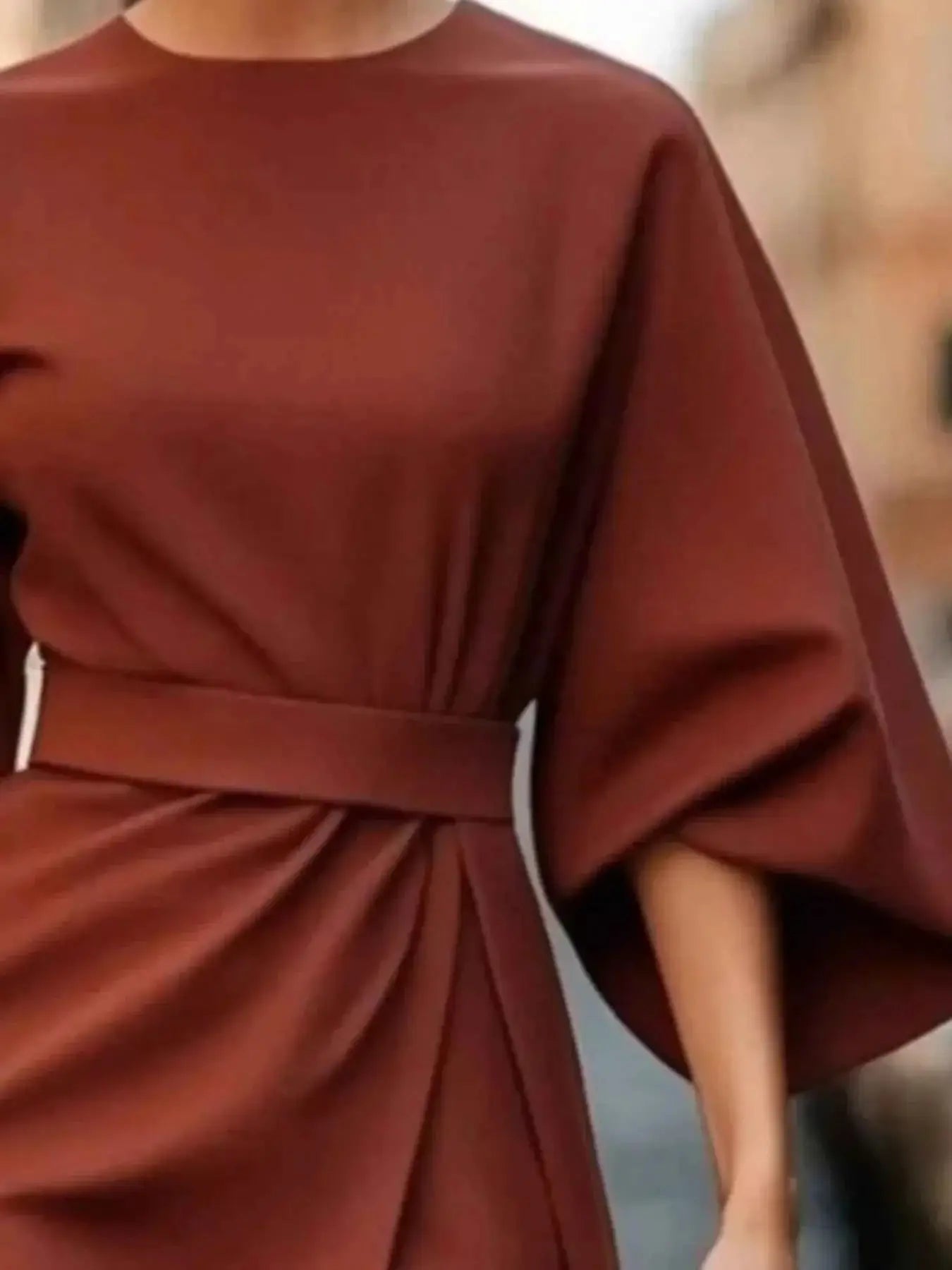 Round Neck 3/4 Sleeve Dress | Sugarz Chique Boutique