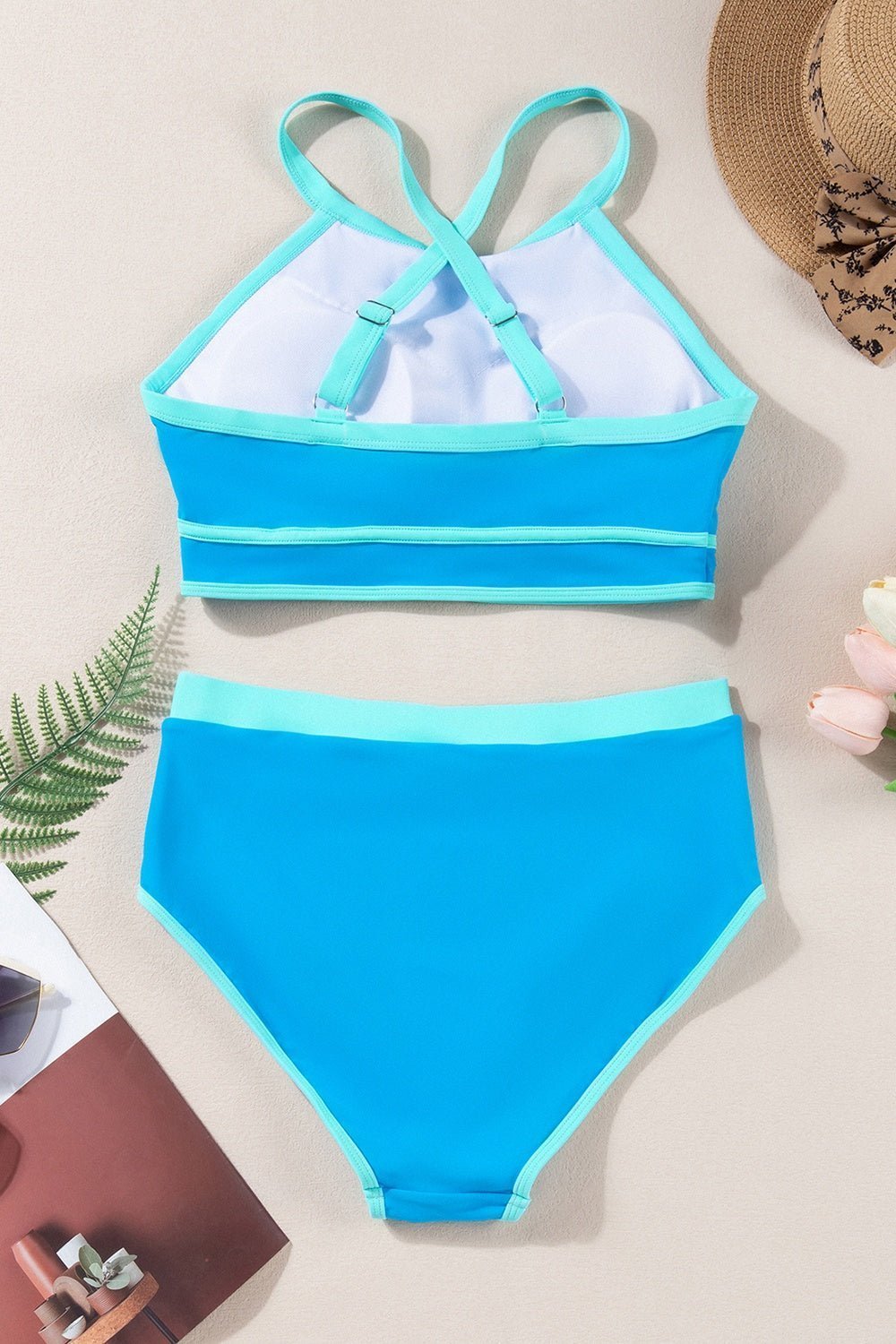 Crisscross Round Neck Two-Piece Swim Set | Sugarz Chique Boutique