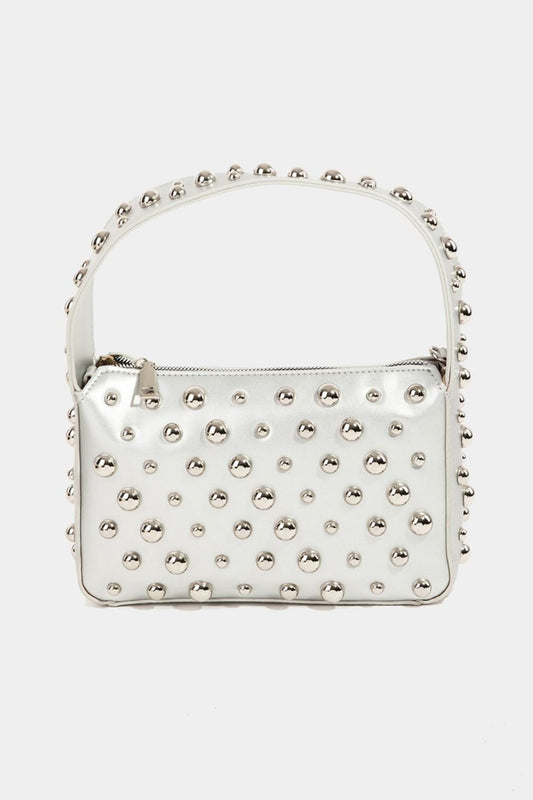 Fame Ball Studded Square Handbag | Sugarz Chique Boutique