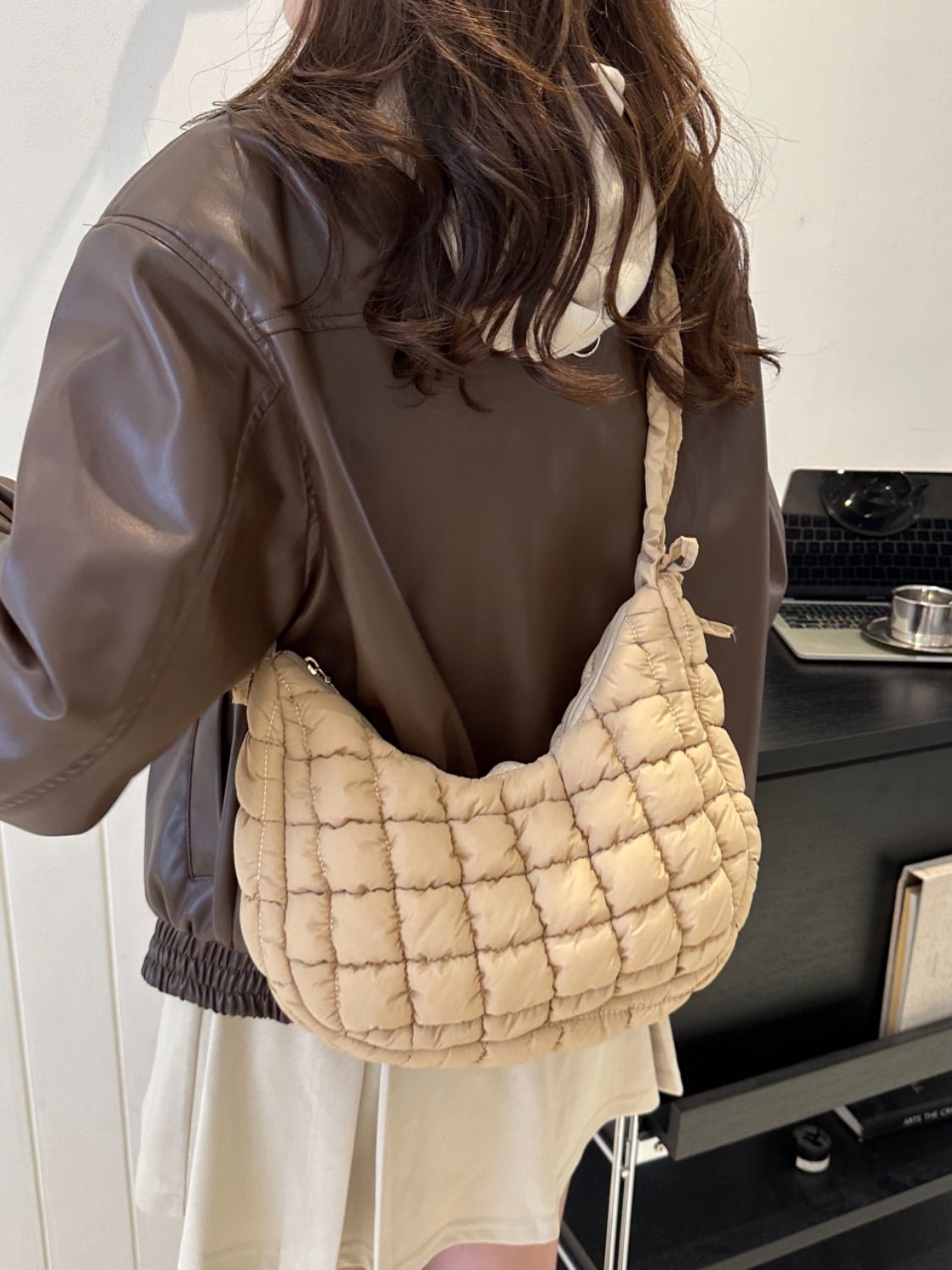 Bubble Texture Ruched Strap Quilted Shoulder Bag | Sugarz Chique Boutique