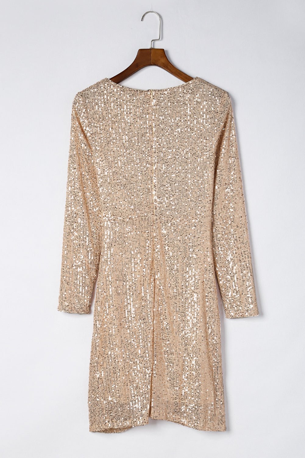 Sequin Knot Round Neck Long Sleeve Mini Dress | Sugarz Chique Boutique