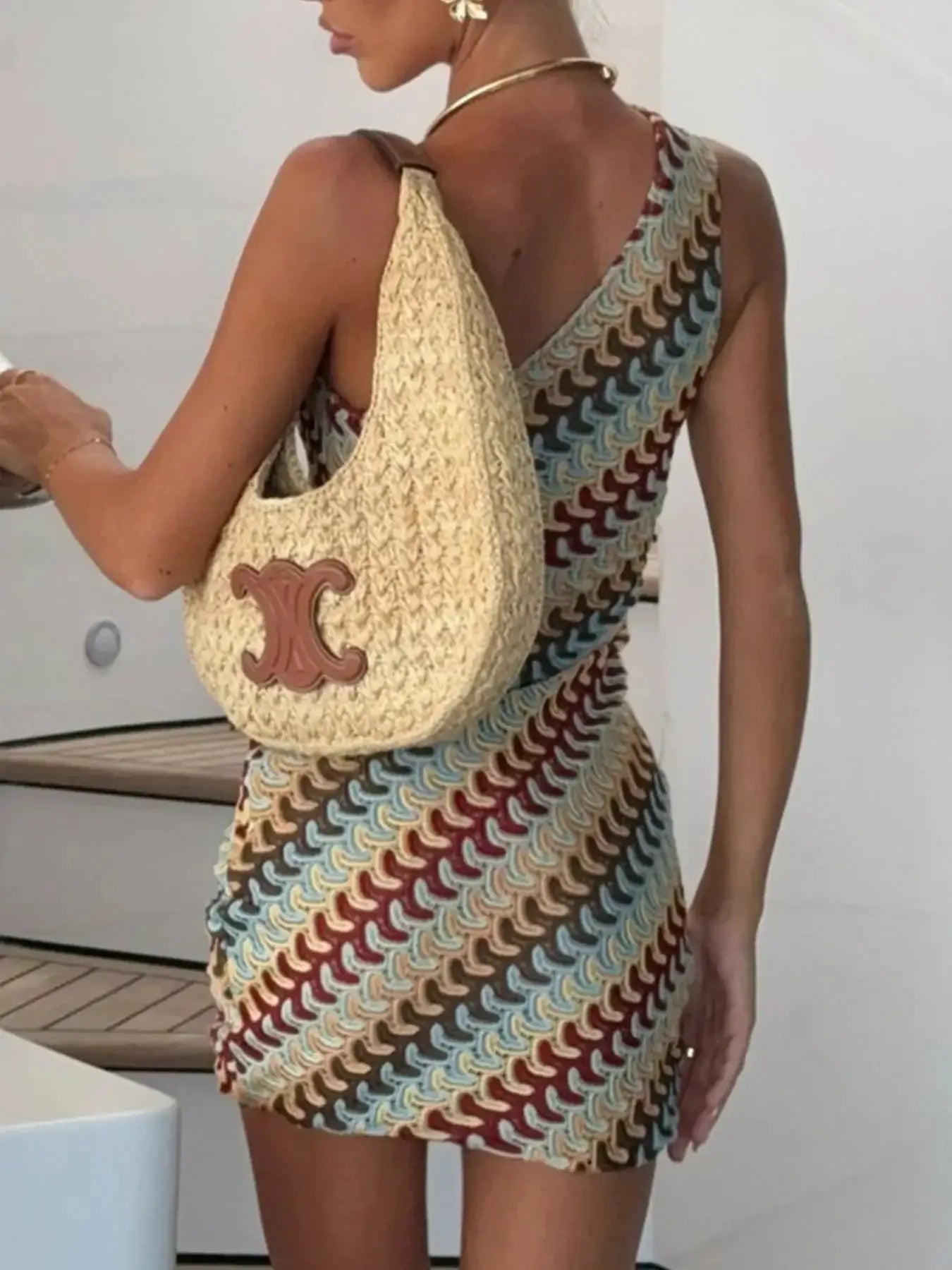 One Shoulder Geometric Print Mini Dress | Sugarz Chique Boutique