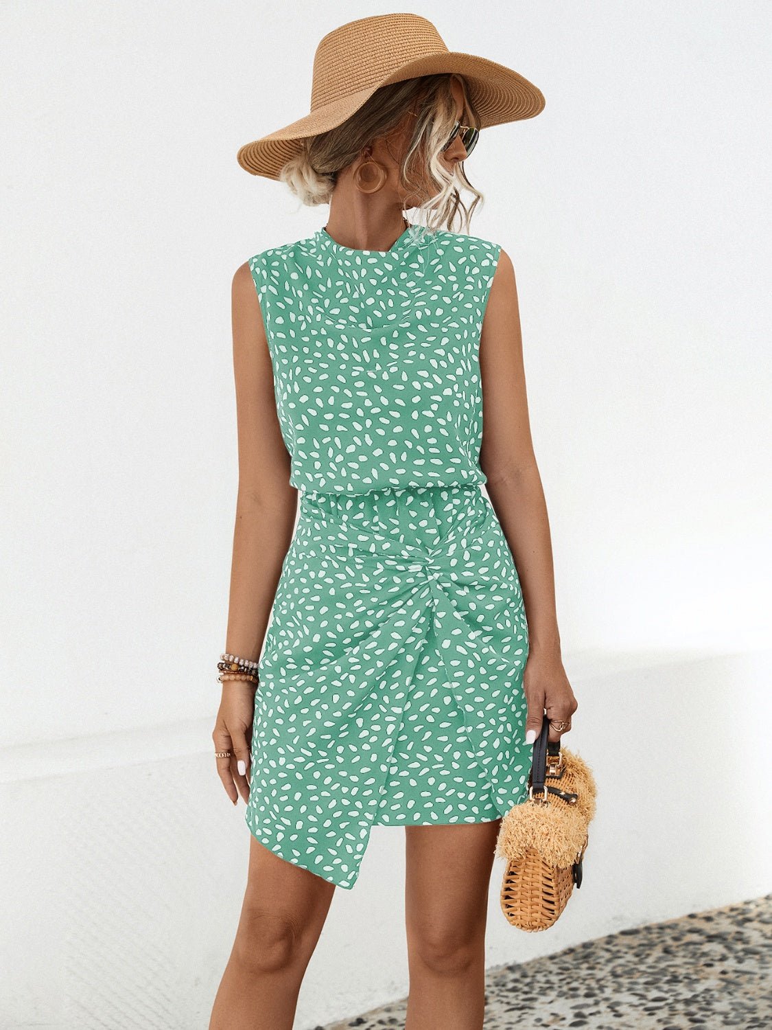 Twisted Printed Sleeveless Mini Dress | Sugarz Chique Boutique
