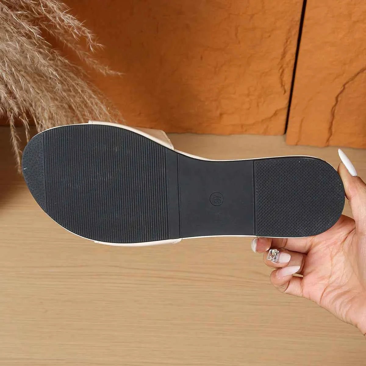 Open Toe Flats Sandals | Sugarz Chique Boutique