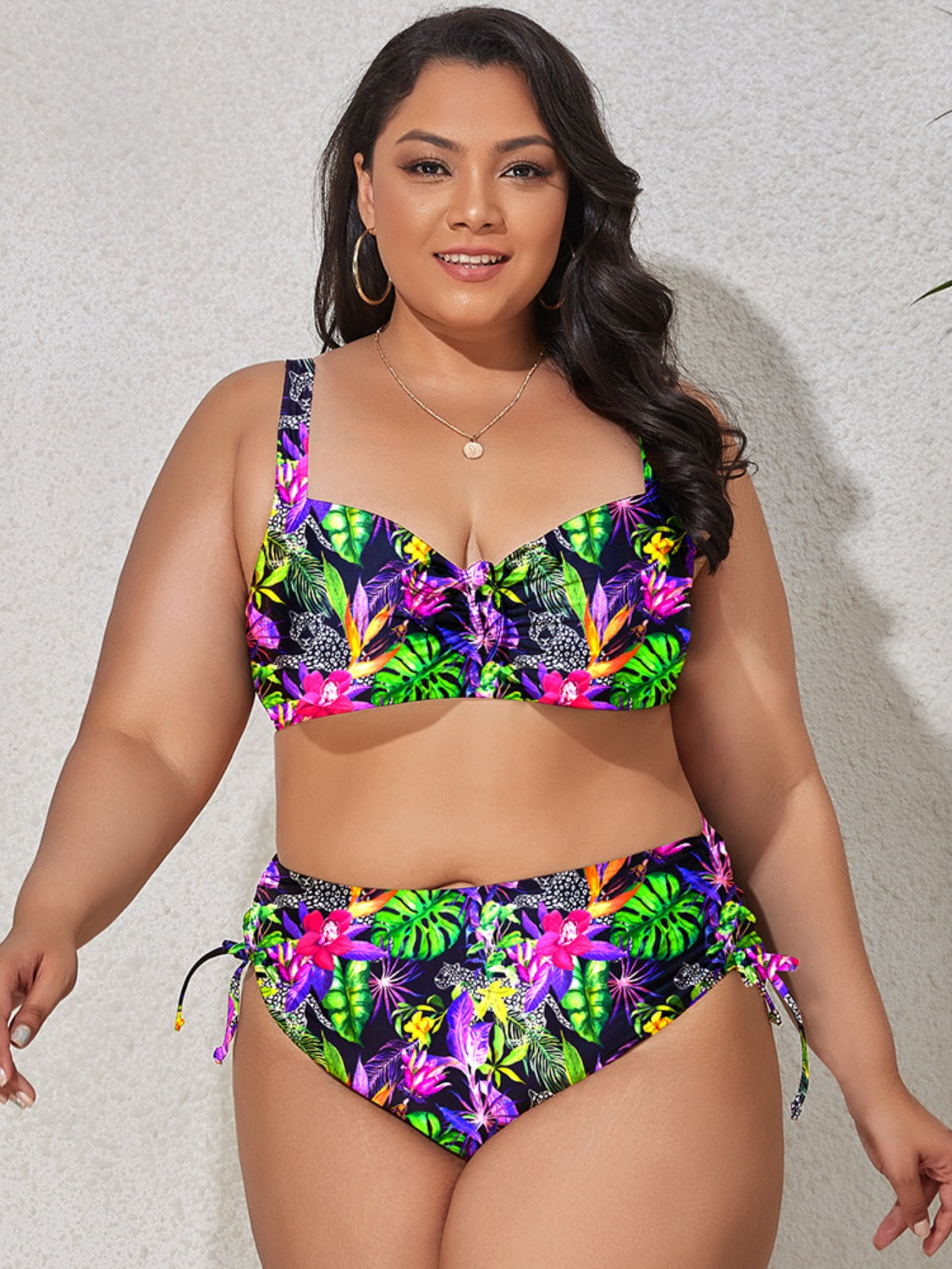 Plus Size Printed Wide Strap Two-Piece Swim Set | Sugarz Chique Boutique