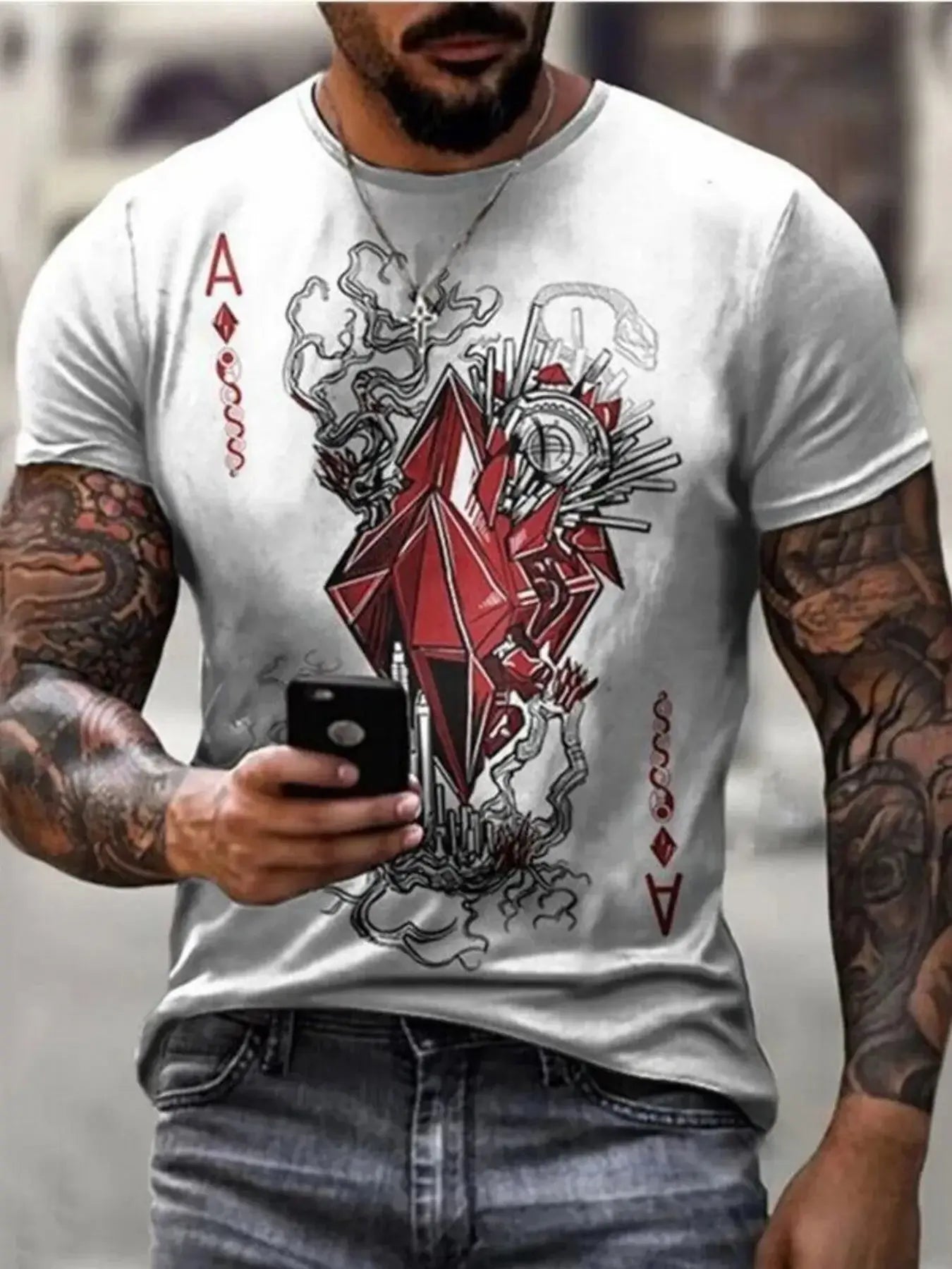 Men's Plus Size Graphic Round Neck Short Sleeve T-Shirt | Sugarz Chique Boutique