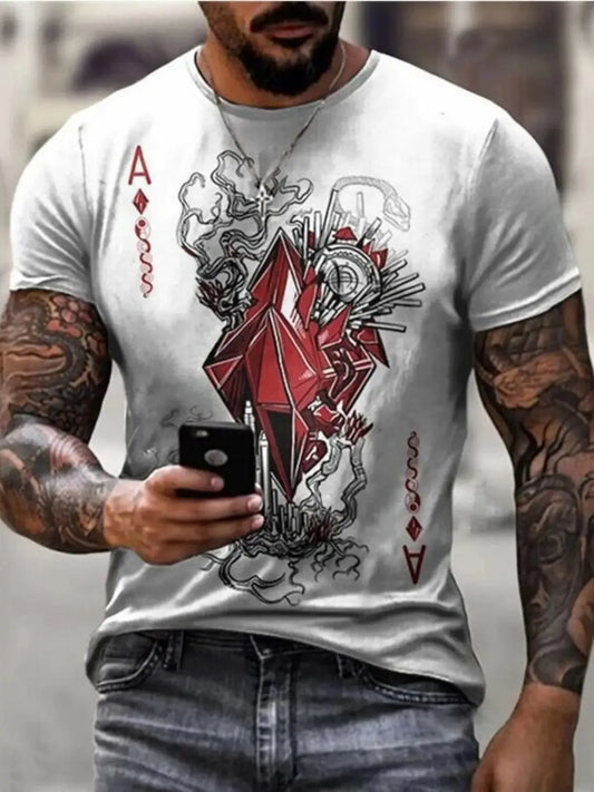 Men's Plus Size Graphic Round Neck Short Sleeve T-Shirt | Sugarz Chique Boutique