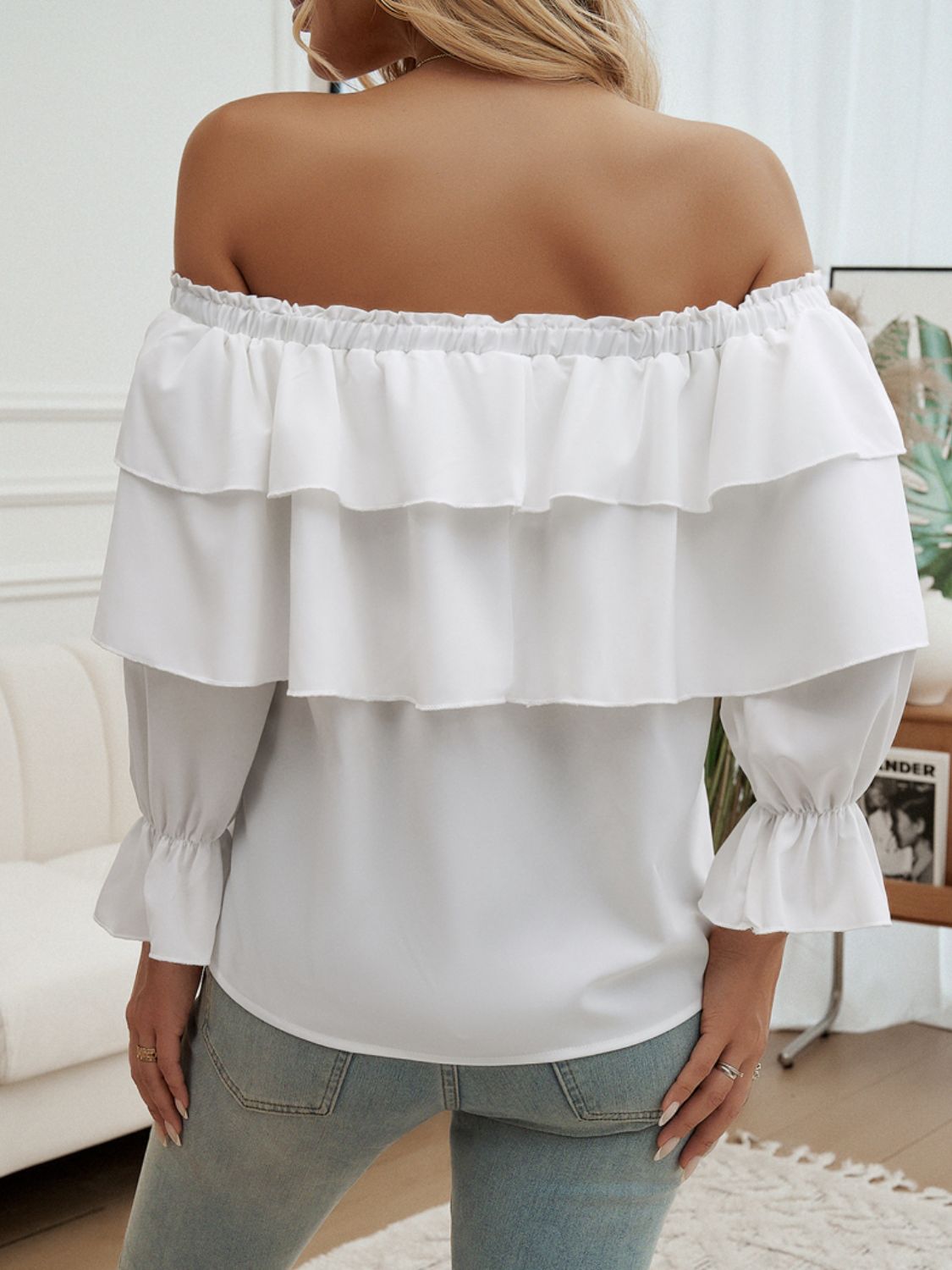 Off-Shoulder Flounce Sleeve Blouse | Sugarz Chique Boutique