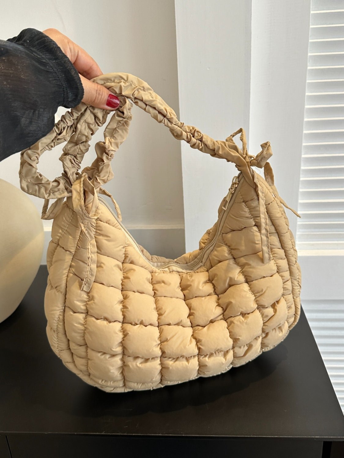 Bubble Texture Ruched Strap Quilted Shoulder Bag | Sugarz Chique Boutique