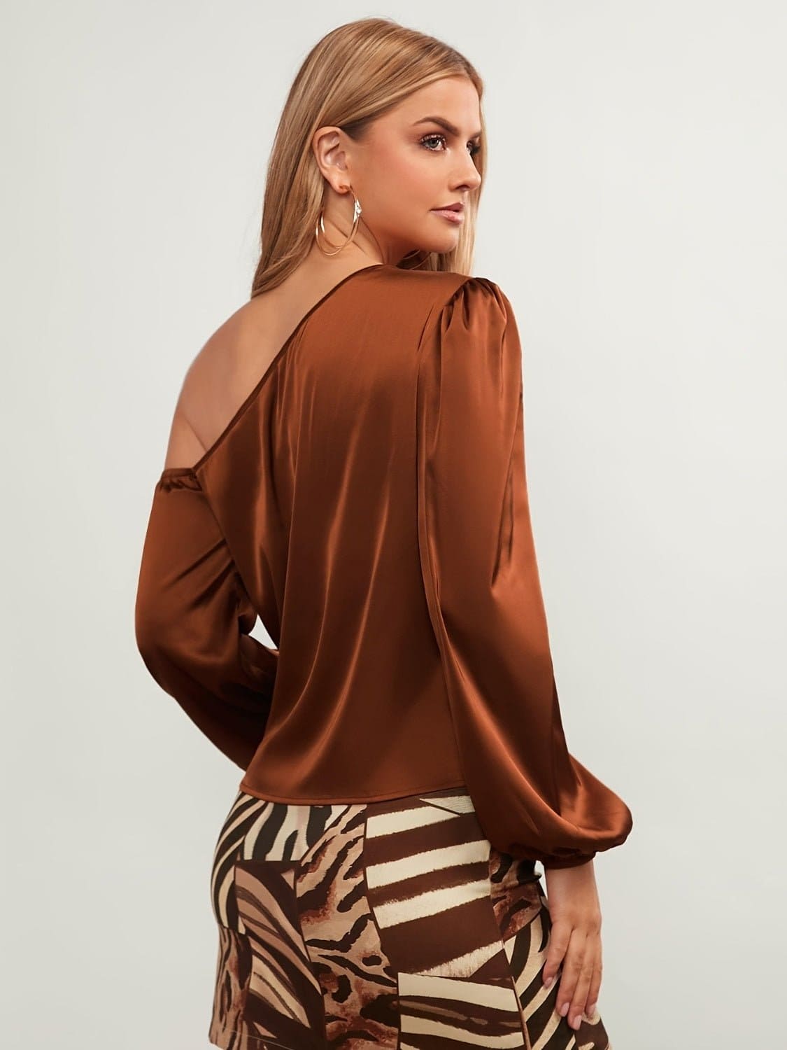 One Shoulder Long Sleeve Blouse | Sugarz Chique Boutique