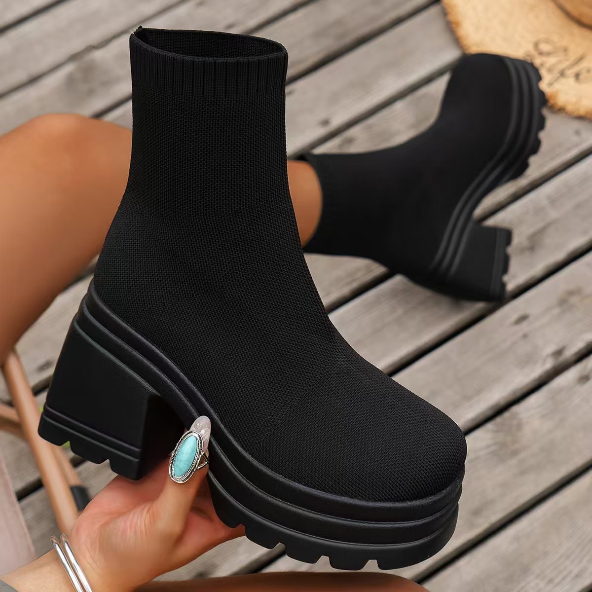 Round Toe Block Heel Boots | Sugarz Chique Boutique