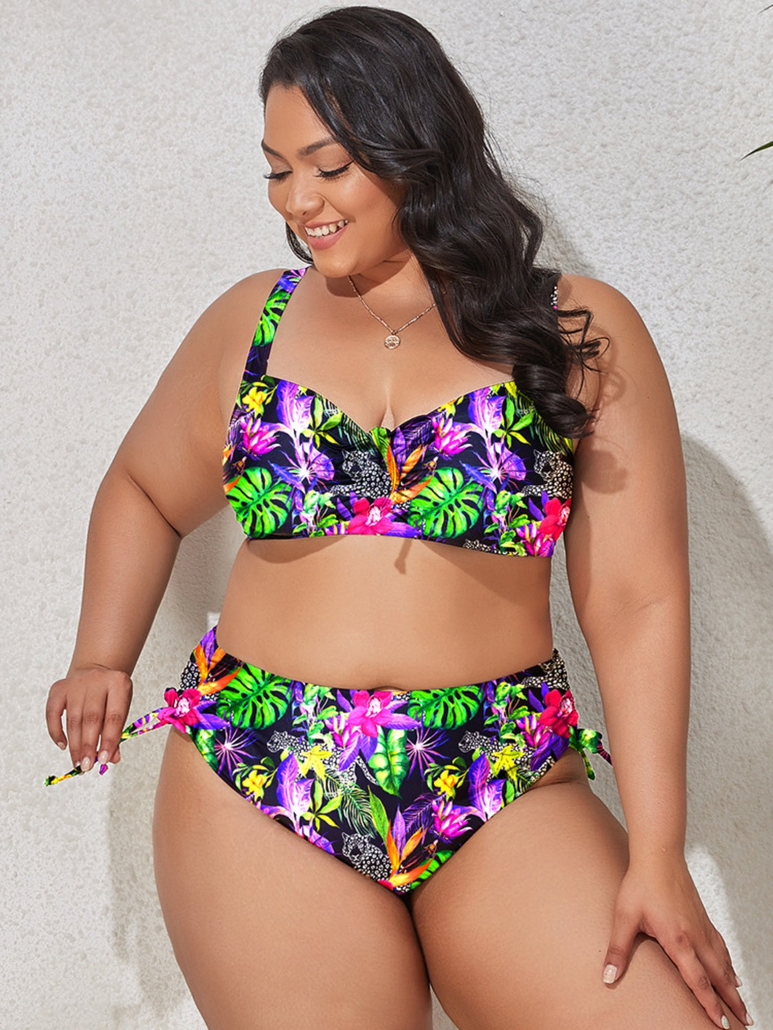 Plus Size Printed Wide Strap Two-Piece Swim Set | Sugarz Chique Boutique