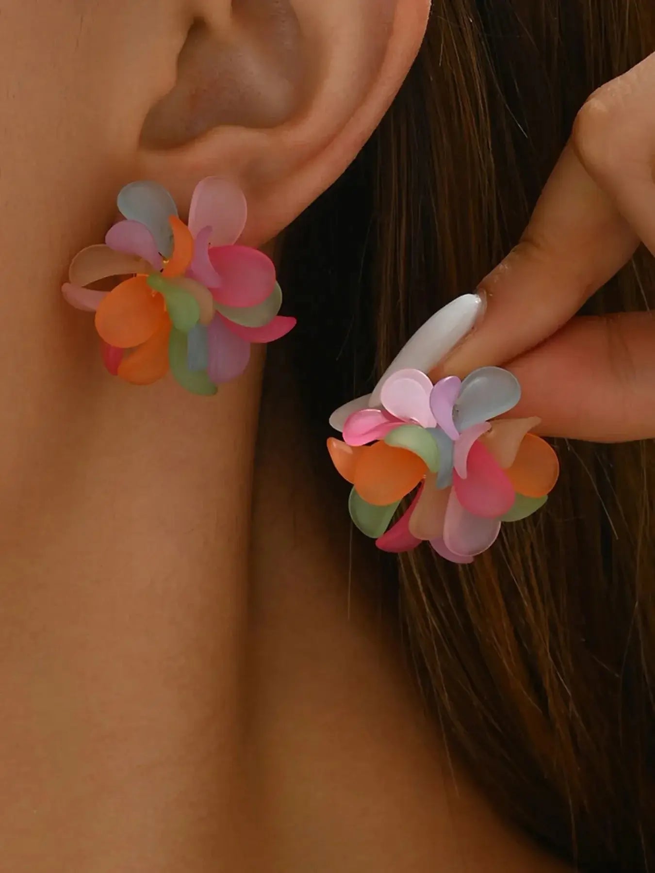 Acrylic Colorful Flower Stud Earrin - Sugarz Chique Boutique