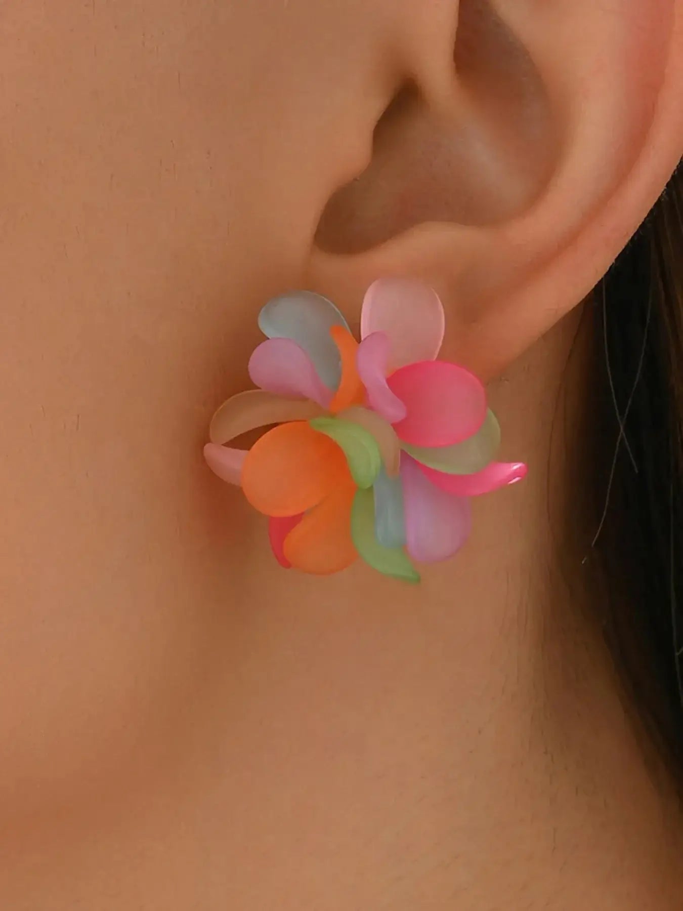 Acrylic Colorful Flower Stud Earrin - Sugarz Chique Boutique