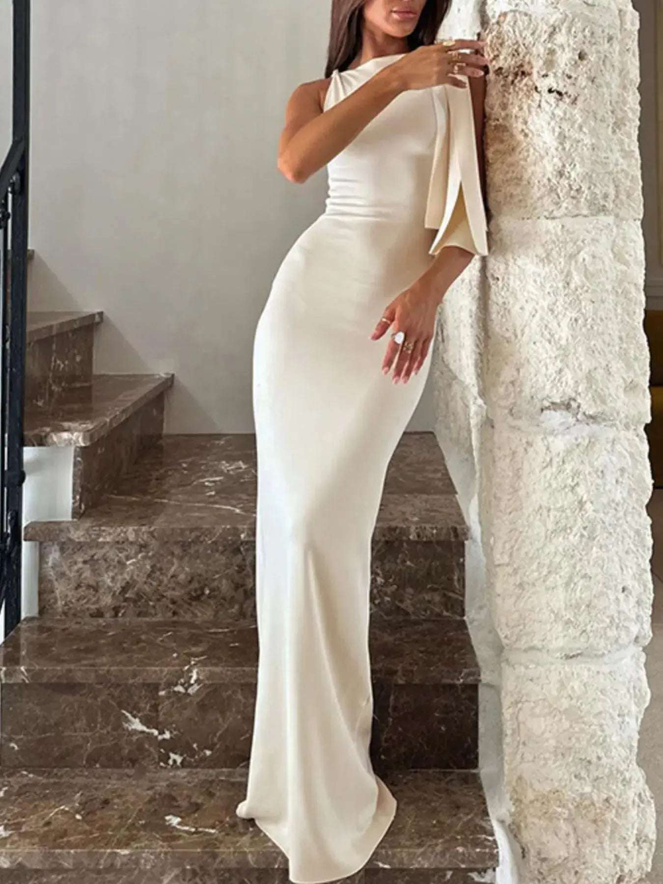 Asymmetrical Tied Sleeveless Maxi Dress - Sugarz Chique Boutique