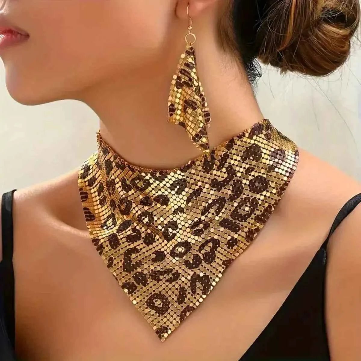 Leopard Necklace and Earrings Jewelry Set | Sugarz Chique Boutique