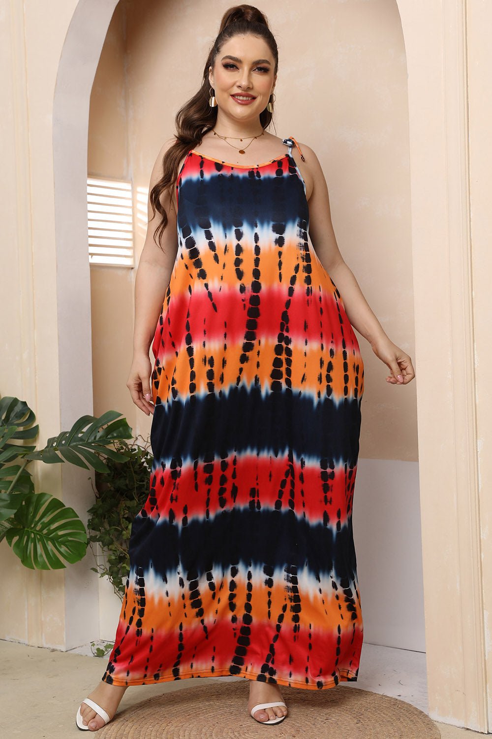 Plus Size Tie-Shoulder Maxi Dress | Sugarz Chique Boutique