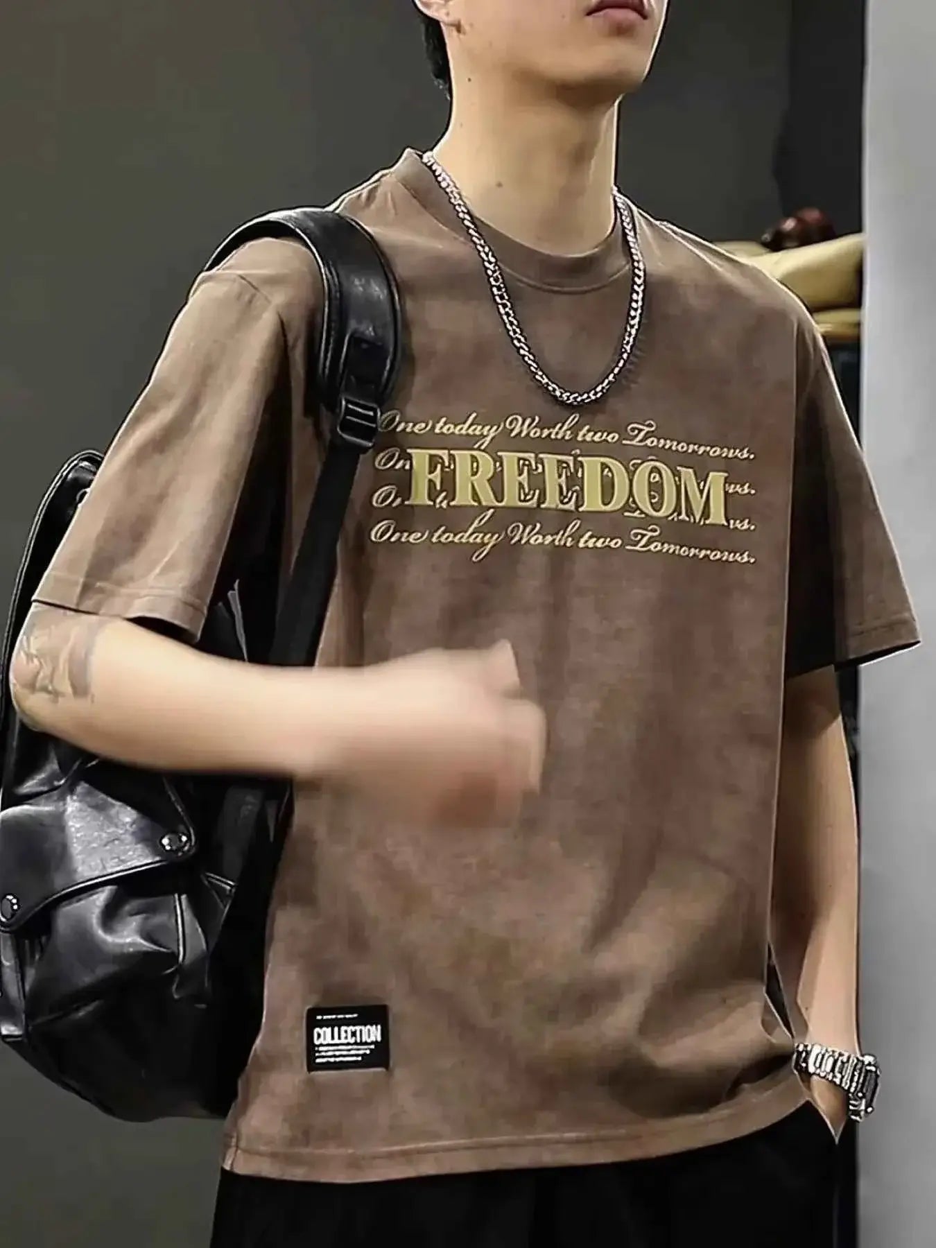 Men's Full Size Freedom Vintage Round Neck T-Shirt Plus Size | Sugarz Chique Boutique