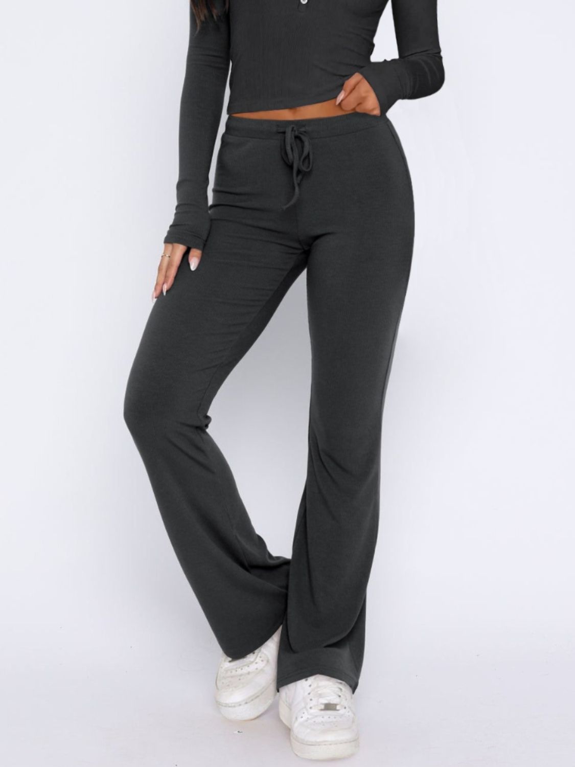 V-Neck Long Sleeve Top and Pants Set | Sugarz Chique Boutique