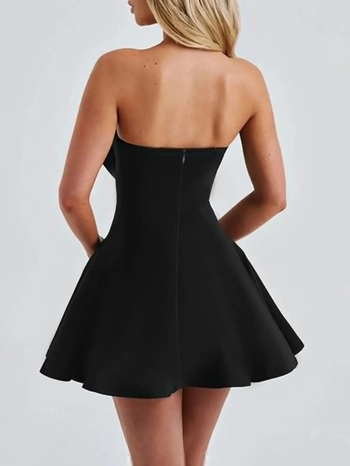Bow Tube A - Line Mini Dress - Sugarz Chique Boutique