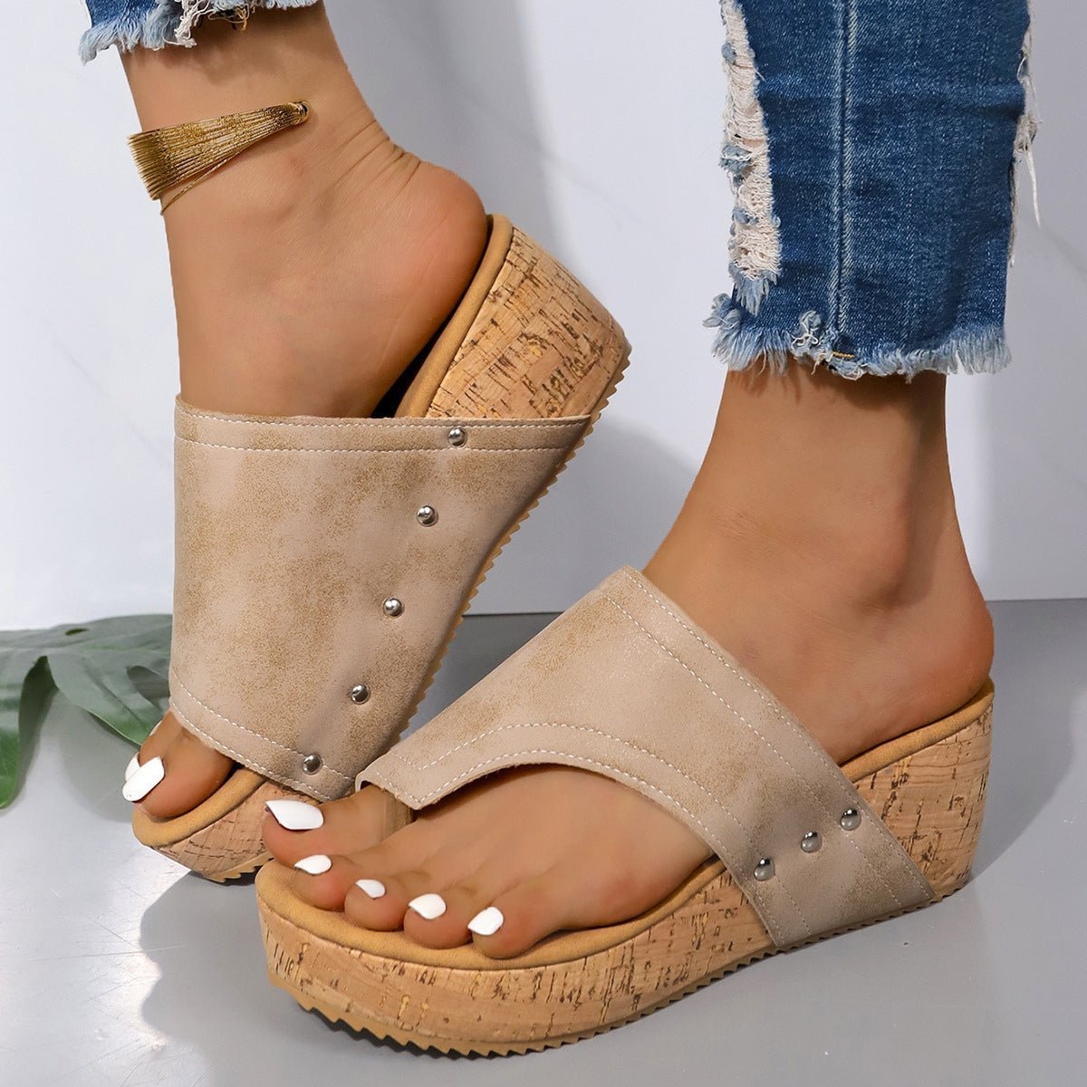 PU Leather Wedge Sandals | Sugarz Chique Boutique