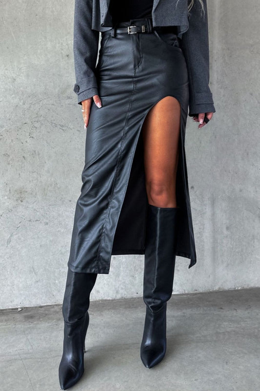 Slit Midi Skirt with Pockets | Sugarz Chique Boutique