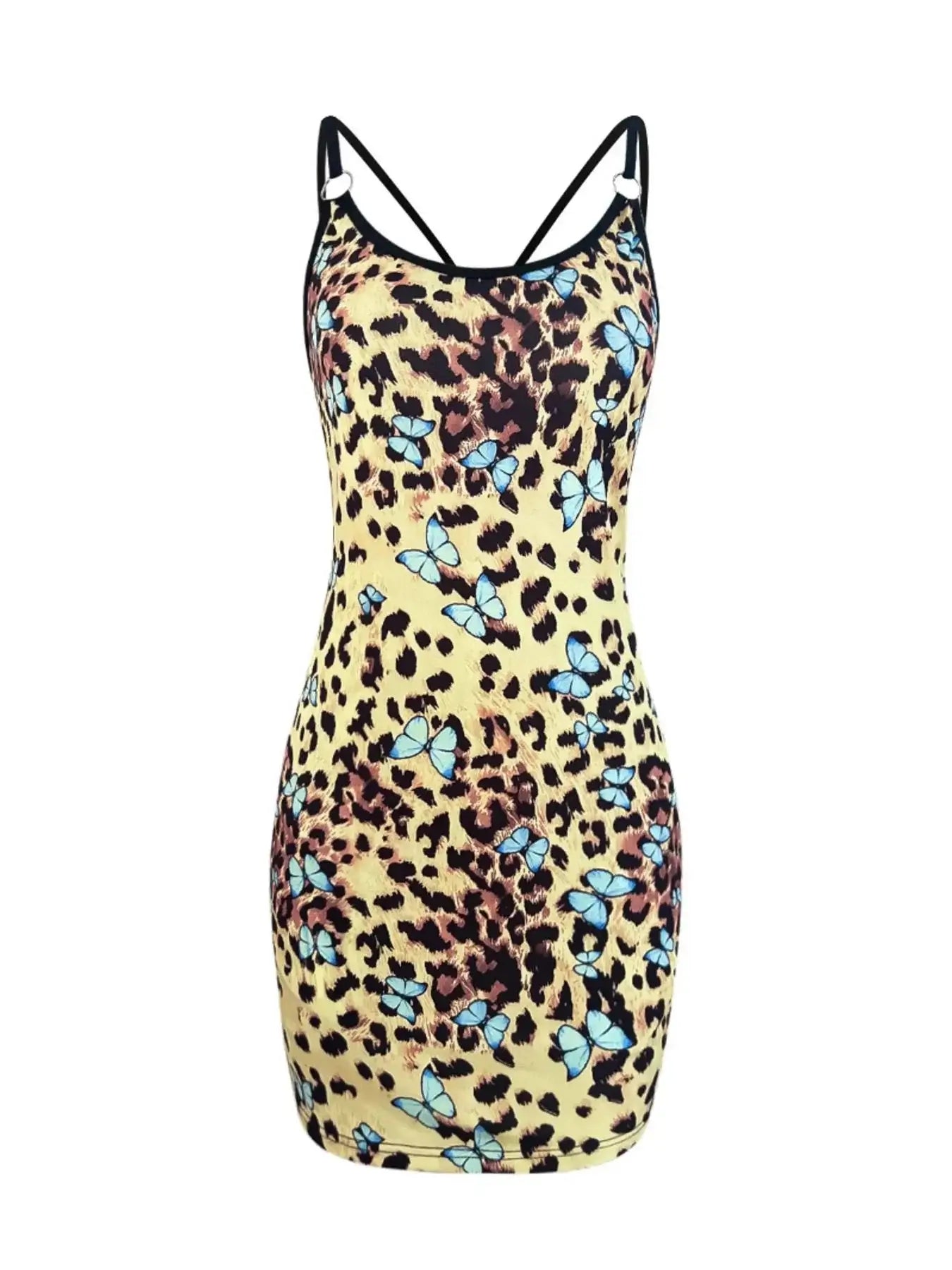 Leopard Print Butterfly Mini Cami Dress | Sugarz Chique Boutique