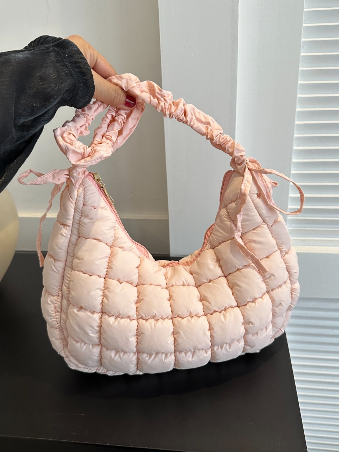 Bubble Texture Ruched Strap Quilted Shoulder Bag | Sugarz Chique Boutique