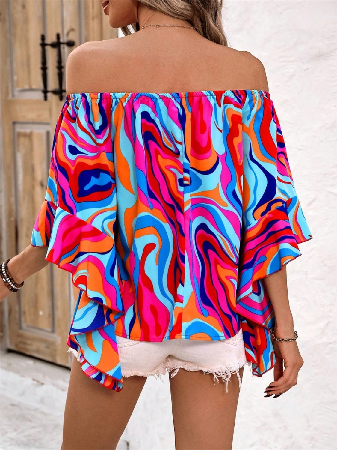 Printed Off-Shoulder Blouse | Sugarz Chique Boutique