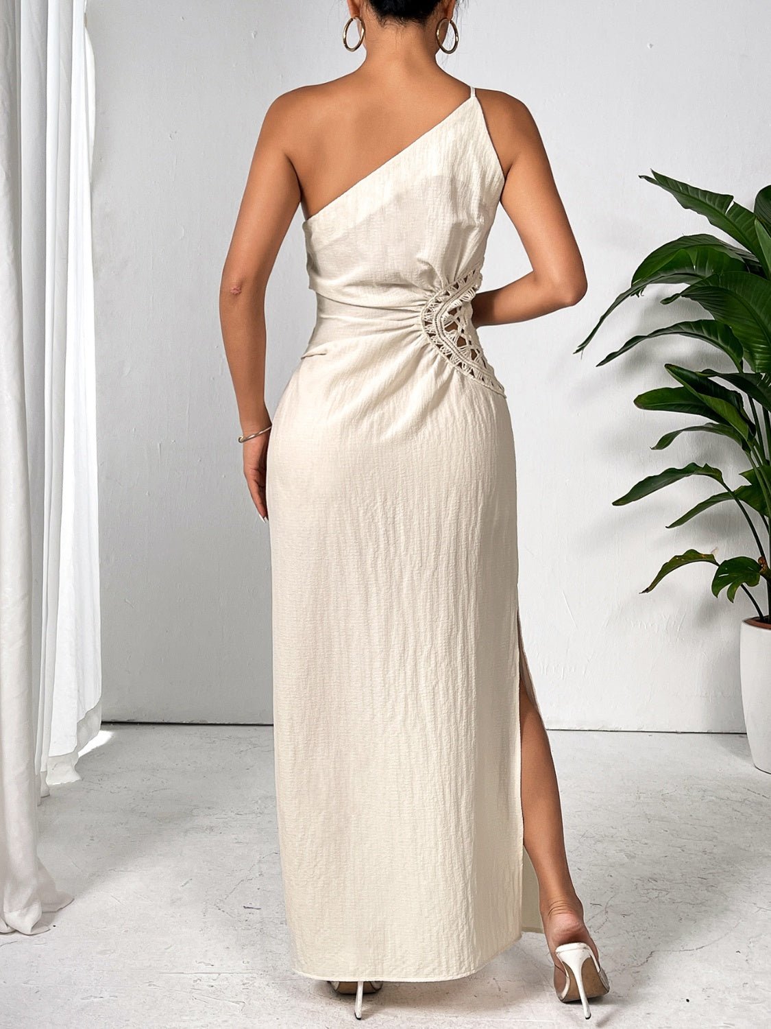 Honey Slit One Shoulder Sleeveless Maxi Dress | Sugarz Chique Boutique