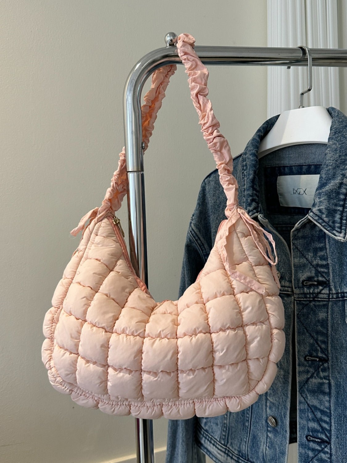 Bubble Texture Ruched Strap Quilted Shoulder Bag | Sugarz Chique Boutique