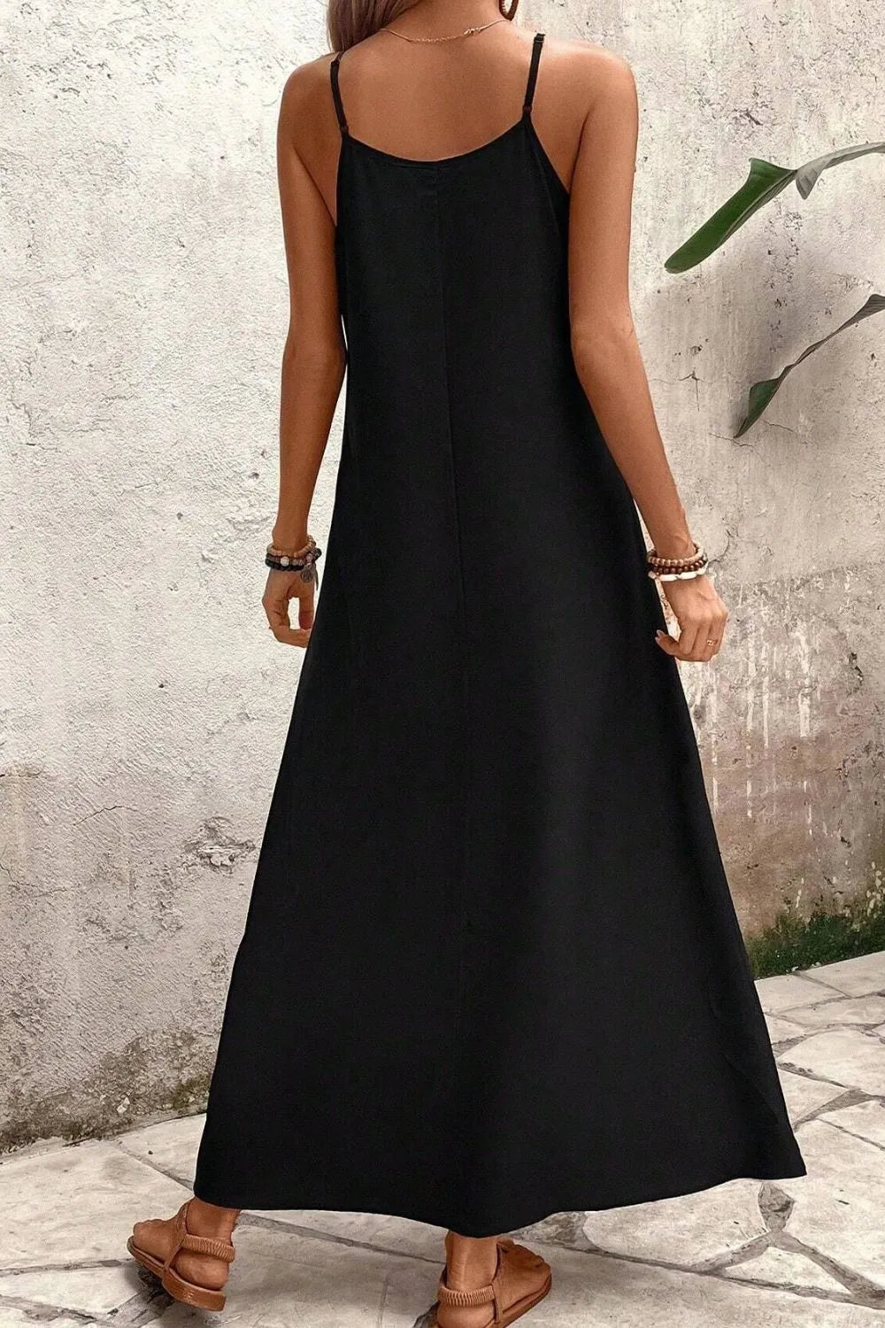 Boho tropical print tami dress with v-neckline