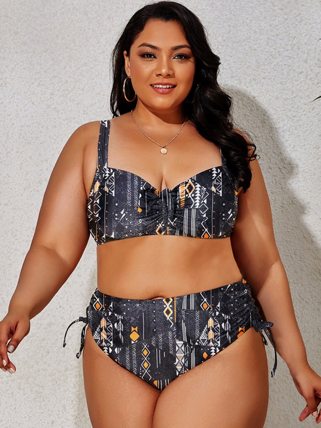 Plus Size Printed Wide Strap Two-Piece Swim Set | Sugarz Chique Boutique