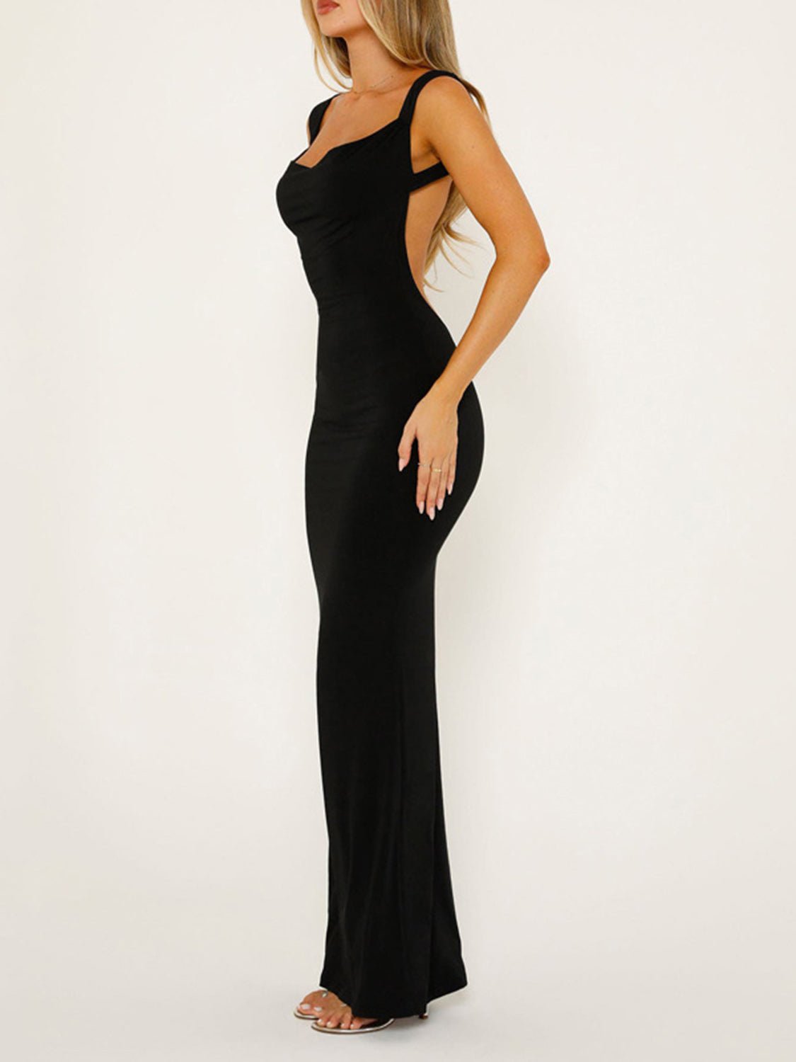 Backless Wide Strap Maxi Dress | Sugarz Chique Boutique