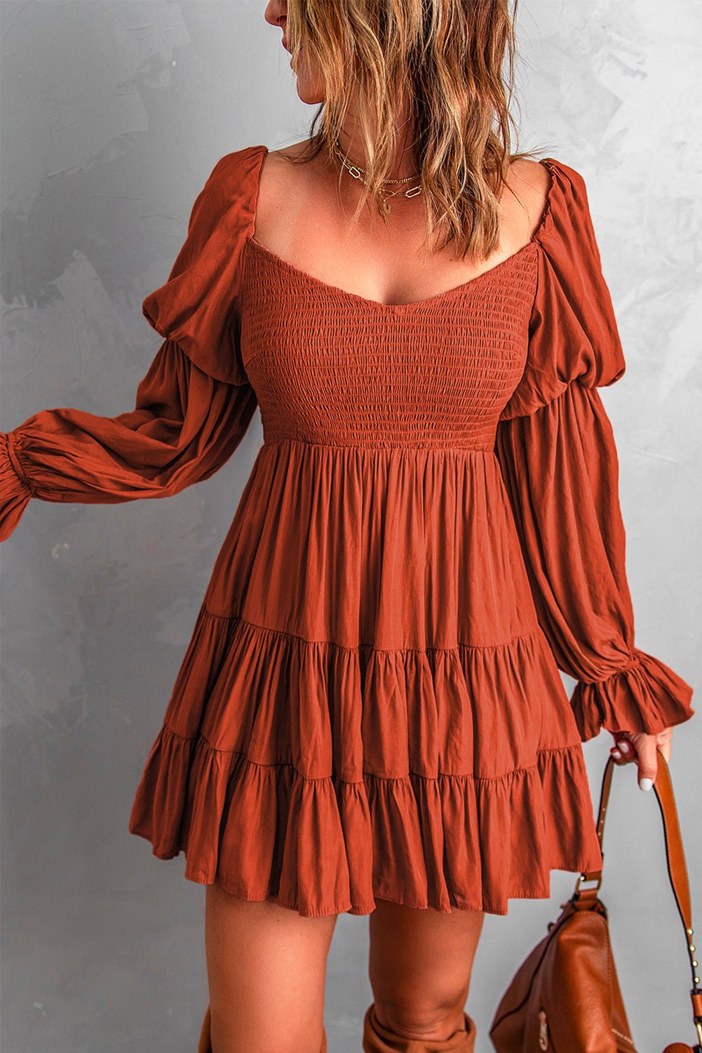 Smocked Off-Shoulder Tiered Mini Dress | Sugarz Chique Boutique