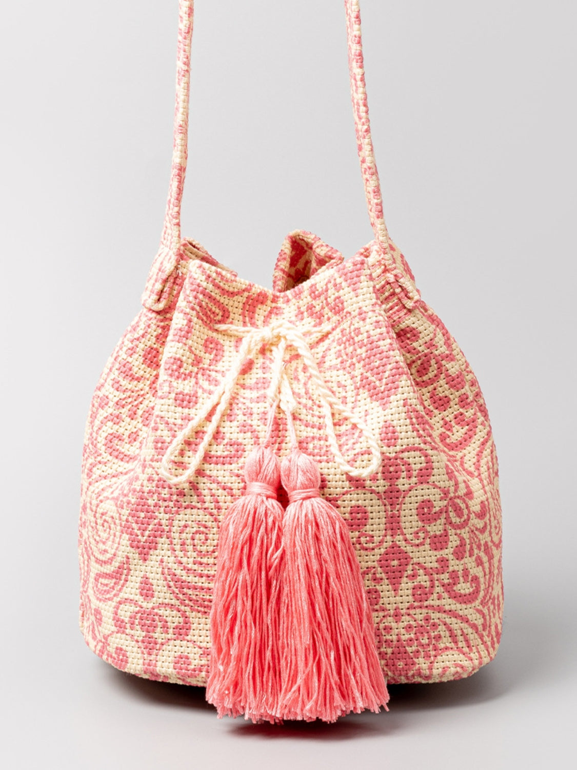 Drawstring Tassel Geometric Shoulder Bag | Sugarz Chique Boutique