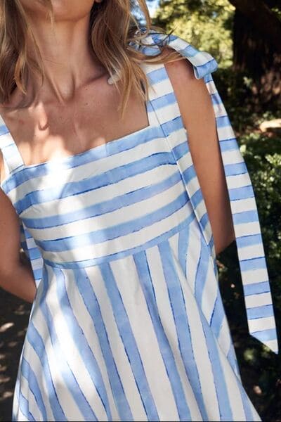 Striped Square Neck Wide Strap Dress | Sugarz Chique Boutique