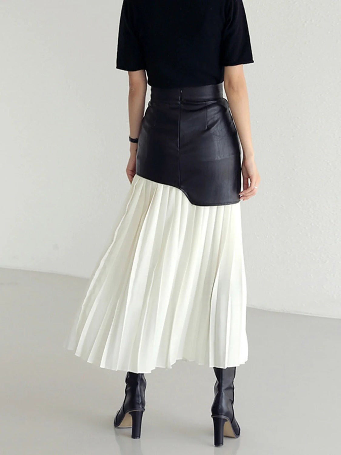 Pleated Contrast High Rise Skirt | Sugarz Chique Boutique