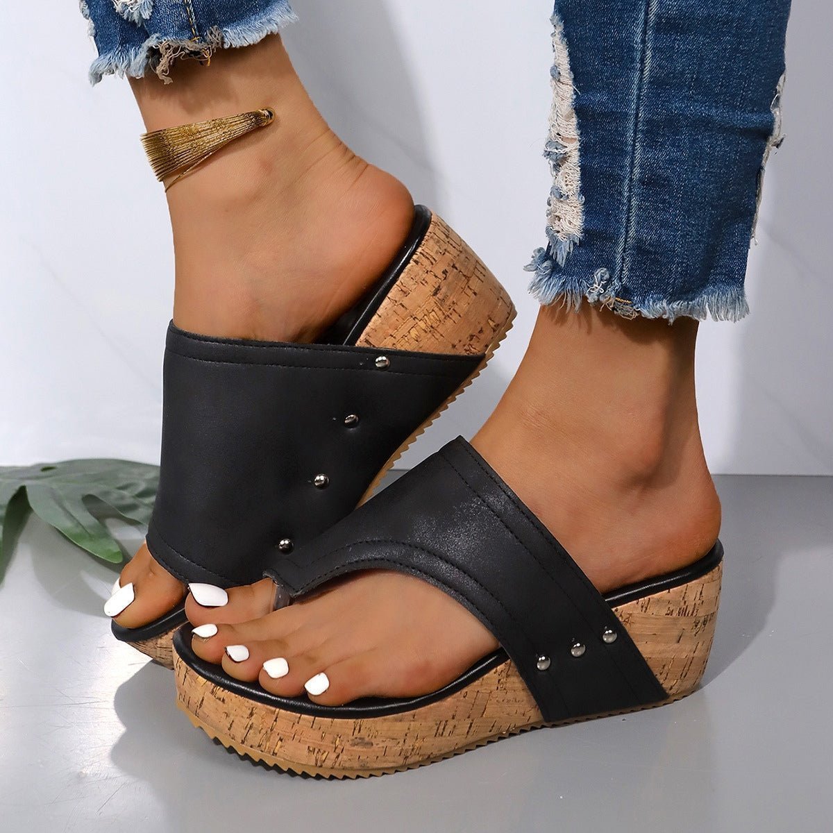 PU Leather Wedge Sandals | Sugarz Chique Boutique