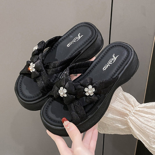 Flower Open Toe Platform Sandals | Sugarz Chique Boutique