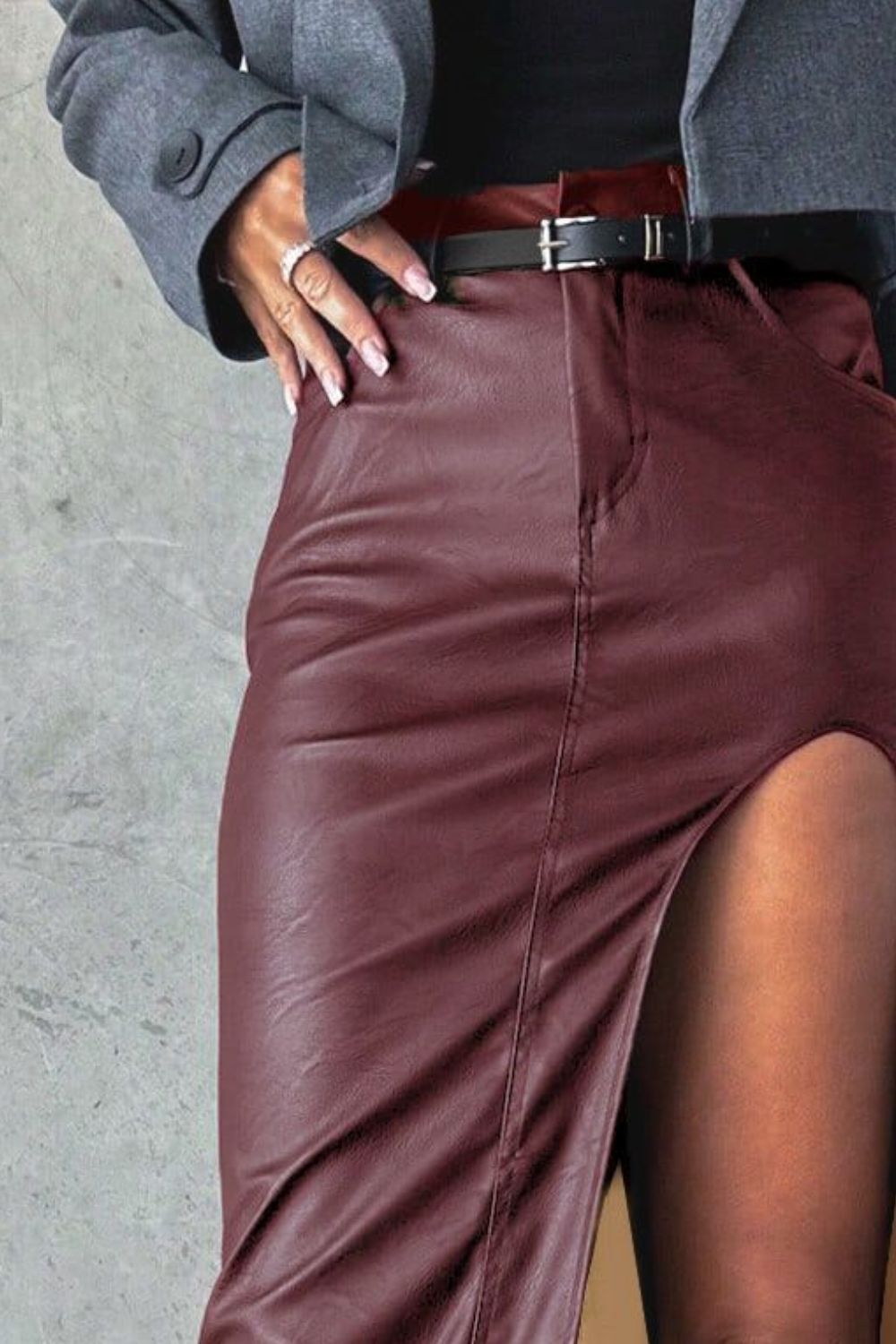 Slit Midi Skirt with Pockets | Sugarz Chique Boutique