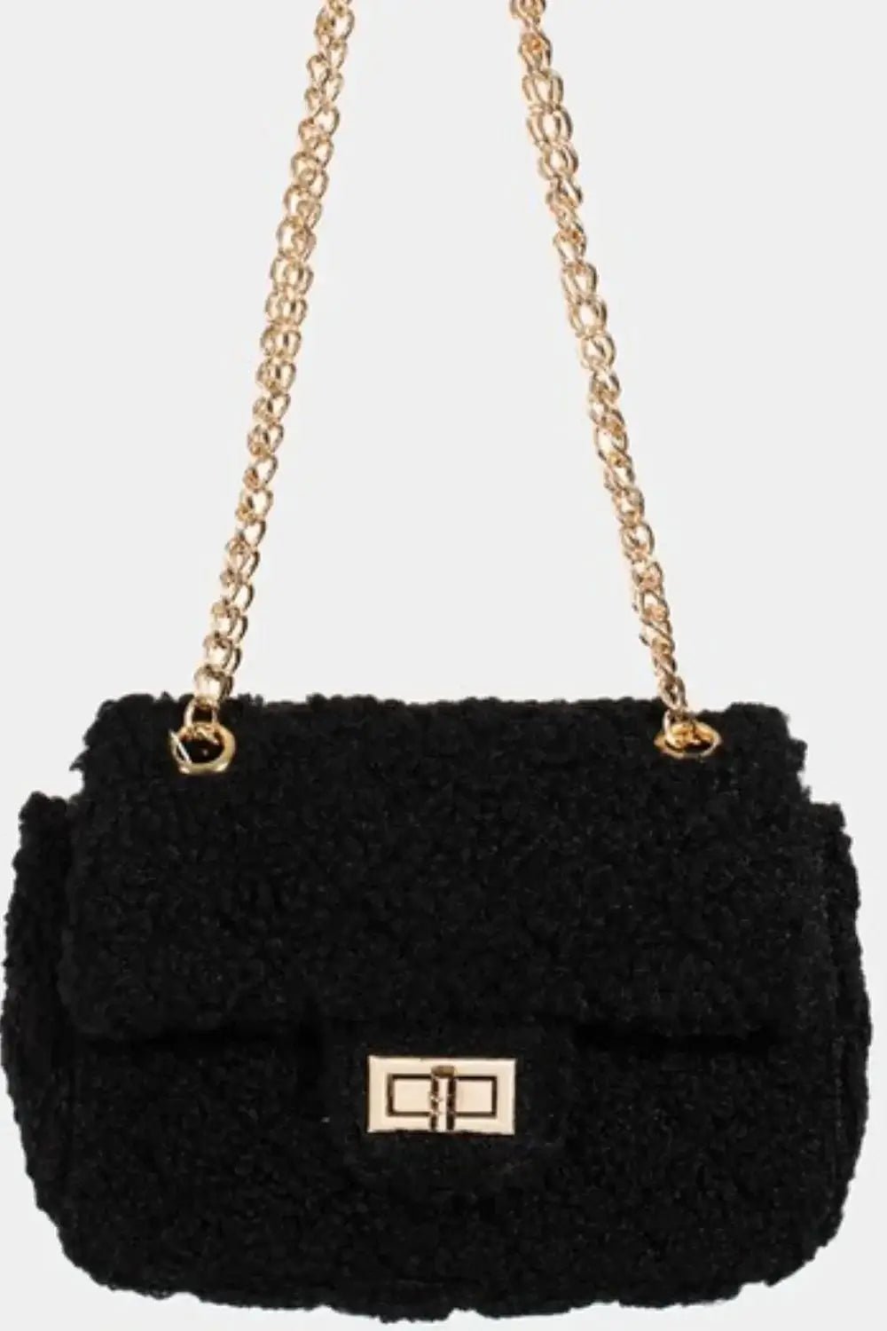 Fame Faux Fur Rectangle Crossbody Bag - Sugarz Chique Boutique
