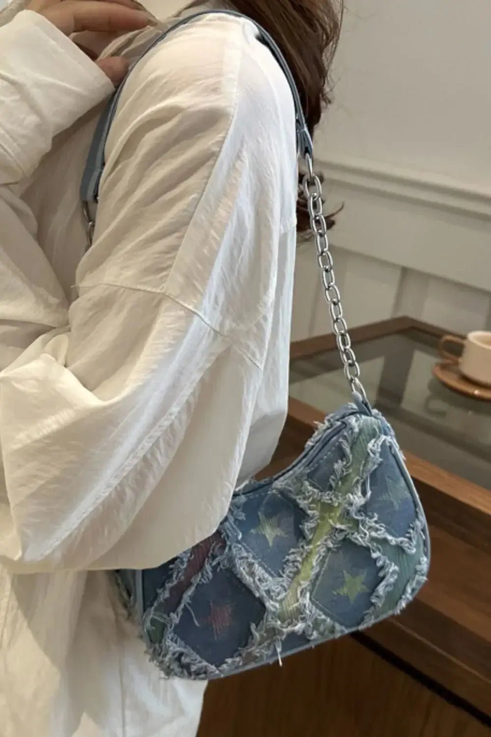 Fringe Star Print Shoulder Bag - Sugarz Chique Boutique