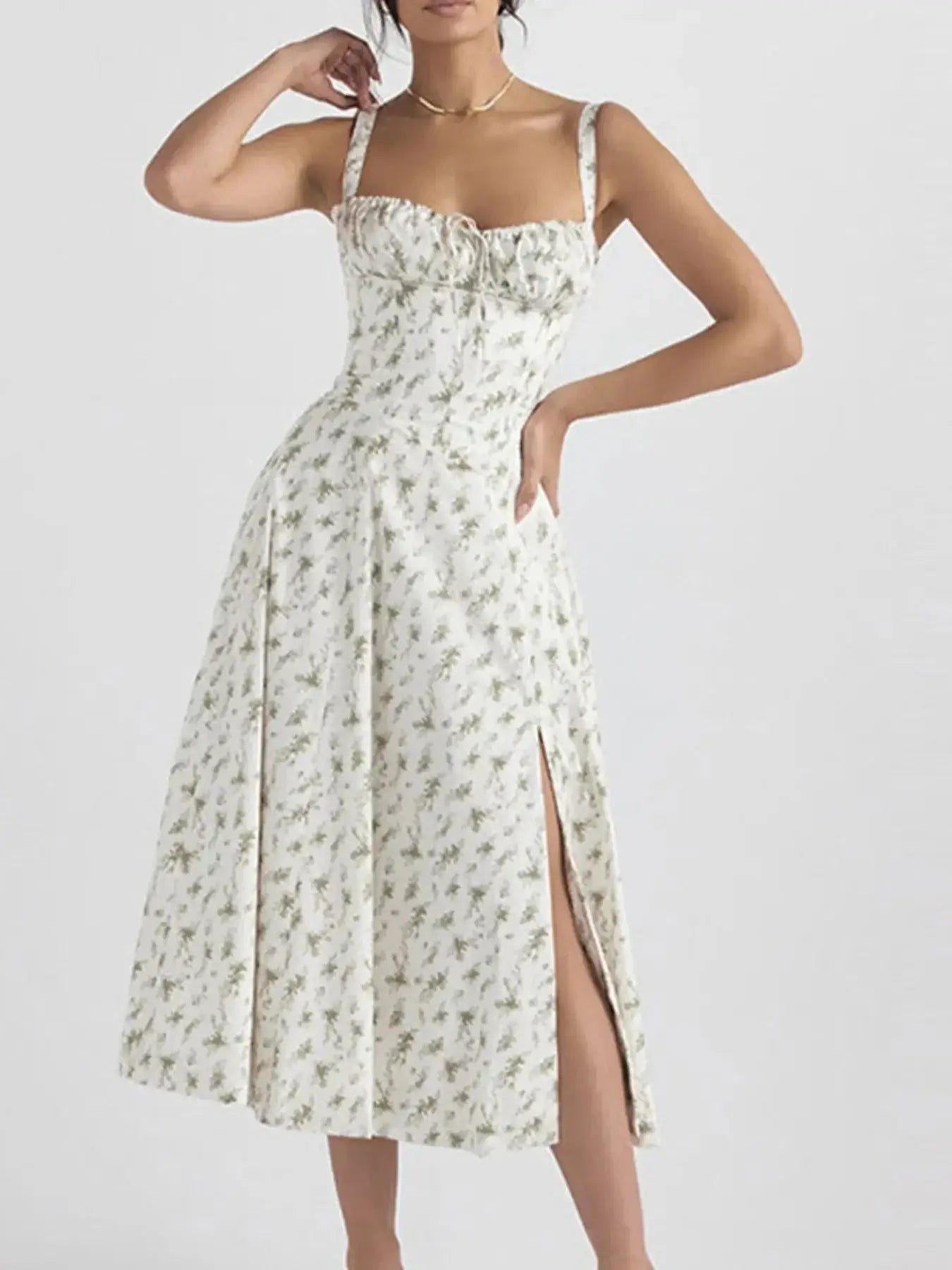 Full Size Slit Sweetheart Neck Cami Dress Plus Size - Sugarz Chique Boutique