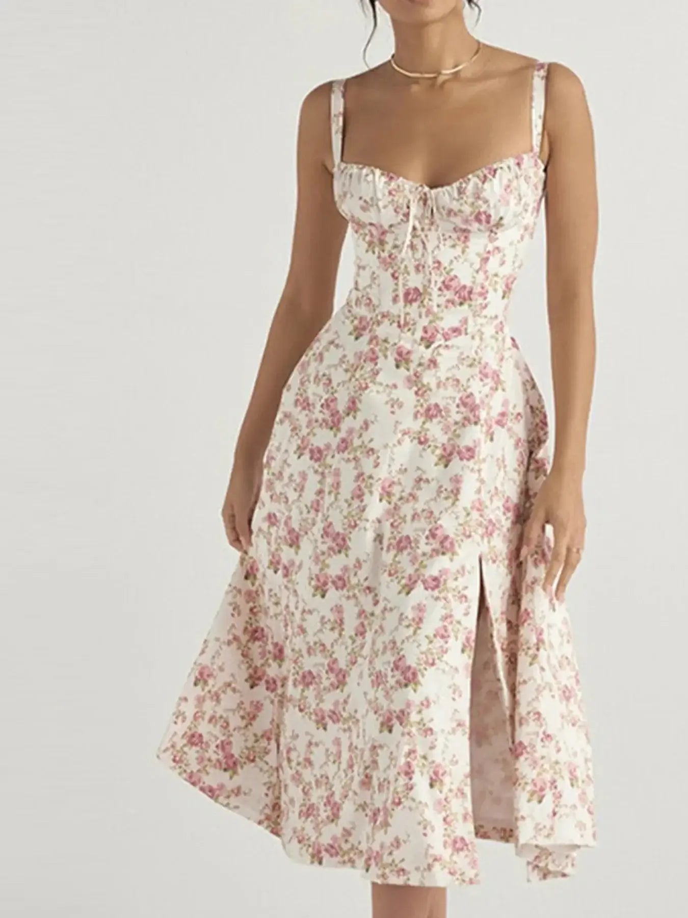 Full Size Slit Sweetheart Neck Cami Dress Plus Size - Sugarz Chique Boutique