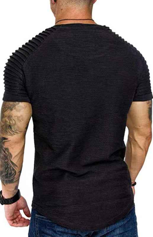 Men's Casual Poly Blend Ribbed Sleeve Tee | Sugarz Chique Boutique