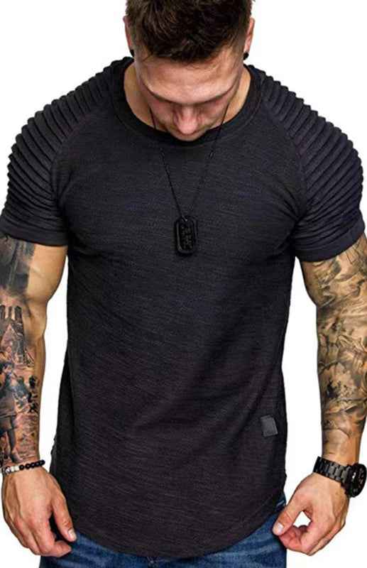 Men's Casual Poly Blend Ribbed Sleeve Tee | Sugarz Chique Boutique