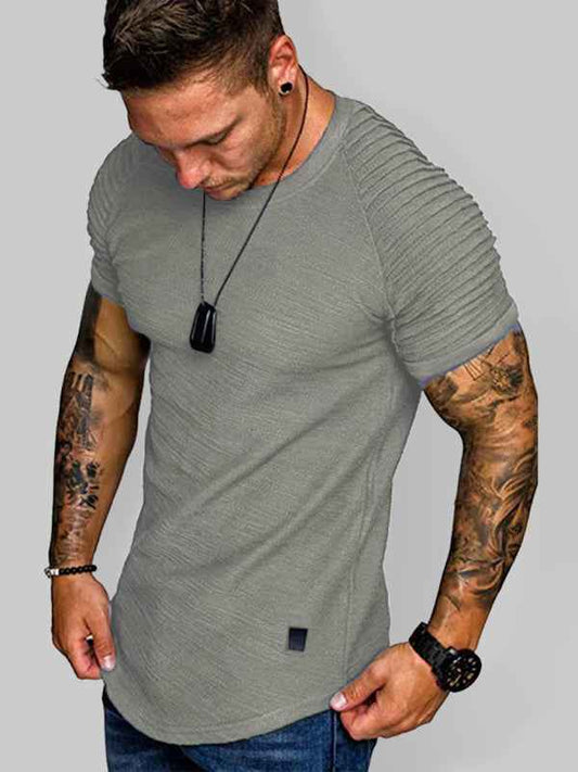 Men's Casual Poly Blend Ribbed Sleeve Tee | Sugarz Chique Boutique