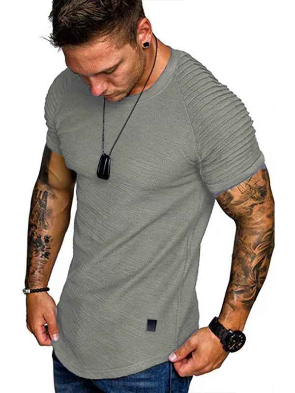 Men's Casual Poly Blend Ribbed Sleeve Tee | Sugarz Chique Boutique