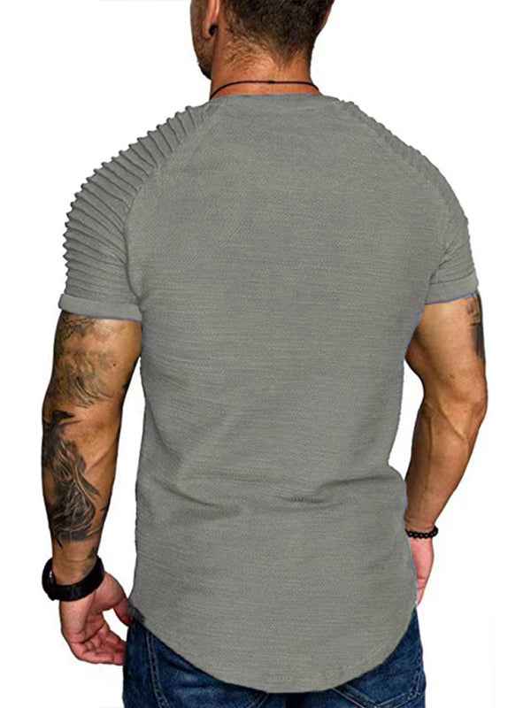 Men's Casual Poly Blend Ribbed Sleeve Tee | Sugarz Chique Boutique